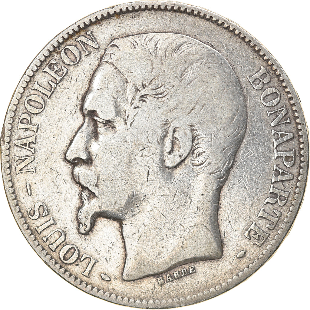Moeda, França, Napoléon III, 5 Francs, 1852, Paris, VF(20-25), Prata, KM:773.1