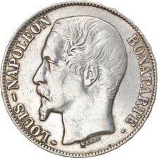 Moneda, Francia, Napoléon III, 5 Francs, 1852, Paris, BC+, Plata, KM:773.1