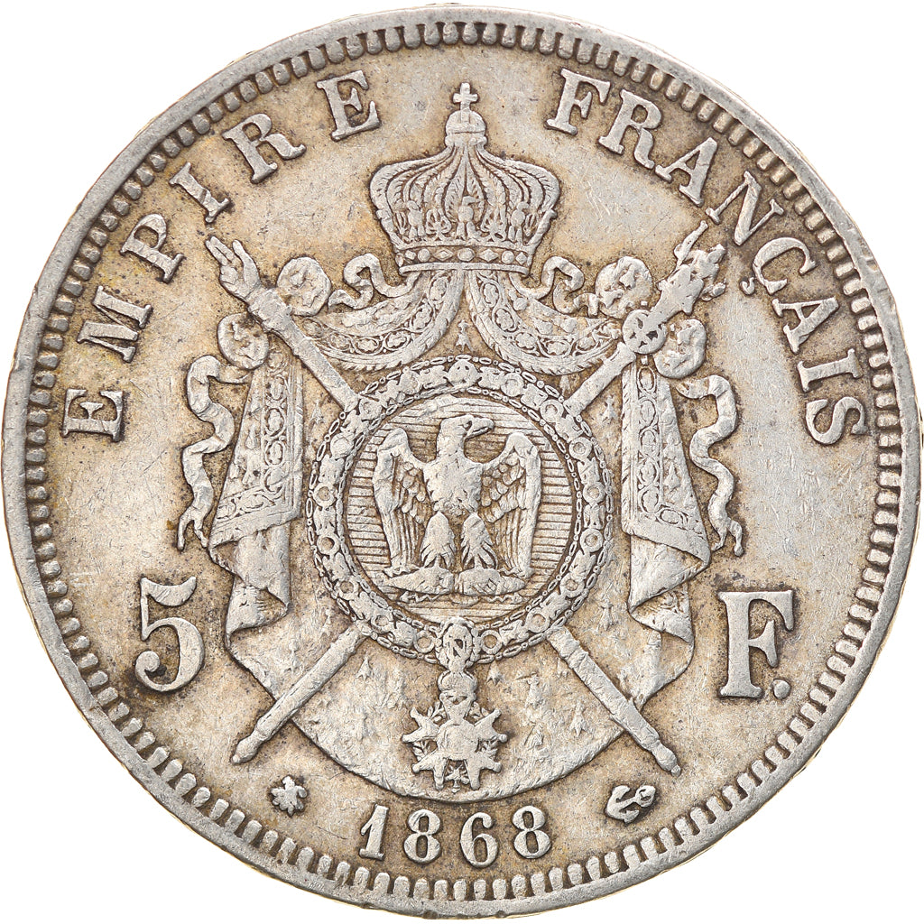 Munten, Frankrijk, Napoleon III, Napoléon III, 5 Francs, 1868, Paris, ZF