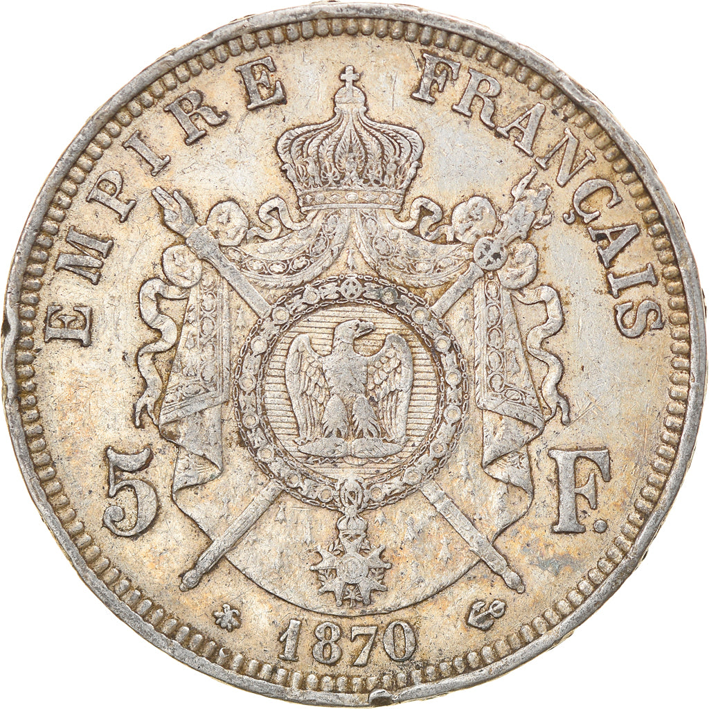 Münze, Frankreich, Napoleon III, Napoléon III, 5 Francs, 1870, Paris, S+