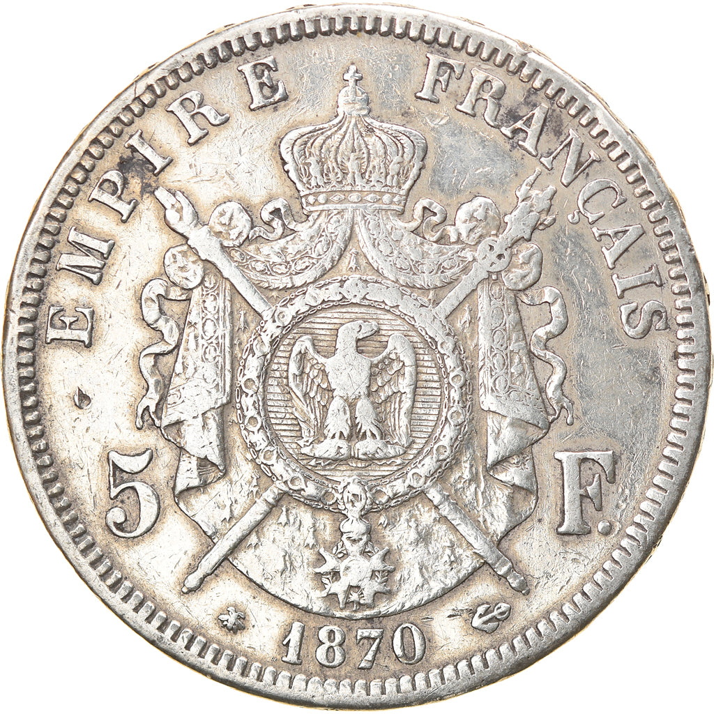 Moeda, França, Napoleon III, Napoléon III, 5 Francs, 1870, Paris, EF(40-45)