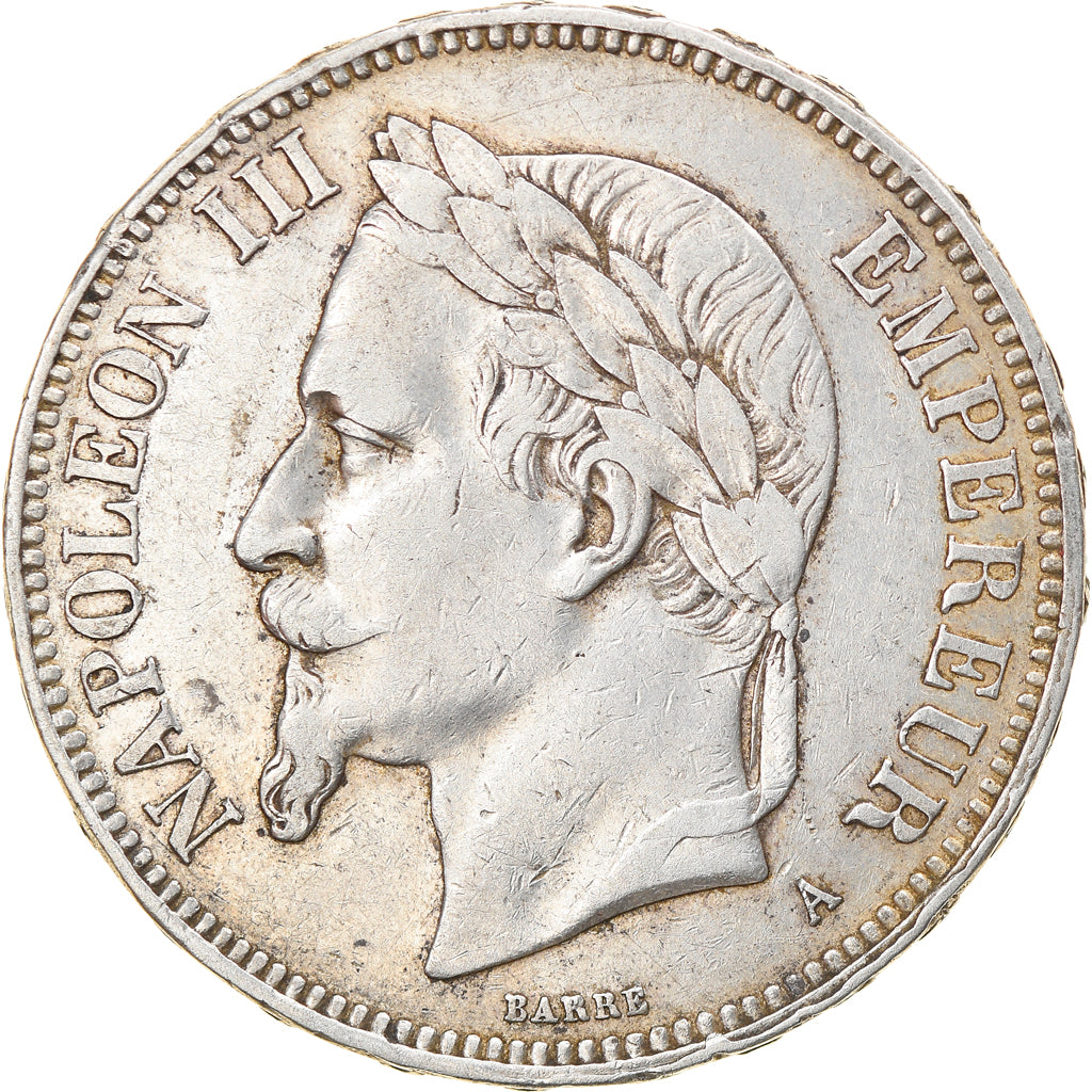 Moneta, Francia, Napoleon III, Napoléon III, 5 Francs, 1870, Paris, BB