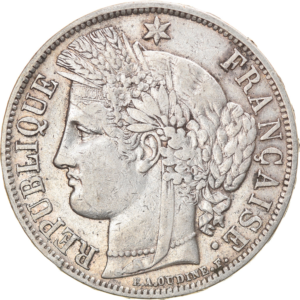 Coin, France, Cérès, 5 Francs, 1870, Paris, VF(30-35), Silver, KM:818.1