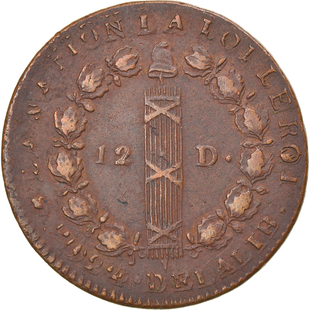 Moeda, França, Louis XVI, 12 Deniers, 1792, Lyon, Dupla Cunhagem, EF(40-45)