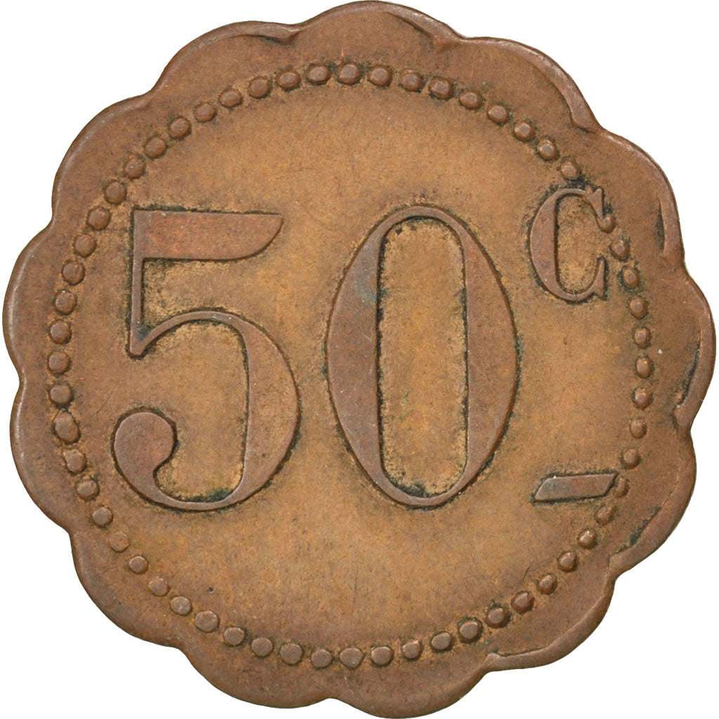 France, 50 Centimes, EF(40-45), Copper, Elie #10.4, 2.80