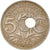 Moneta, Francja, Lindauer, 5 Centimes, 1930, Paris, Otwór poza środkiem