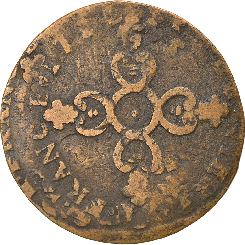 Moneta, Francja, Louis XIV, Six deniers dits « dardenne », 6 Deniers, 1710