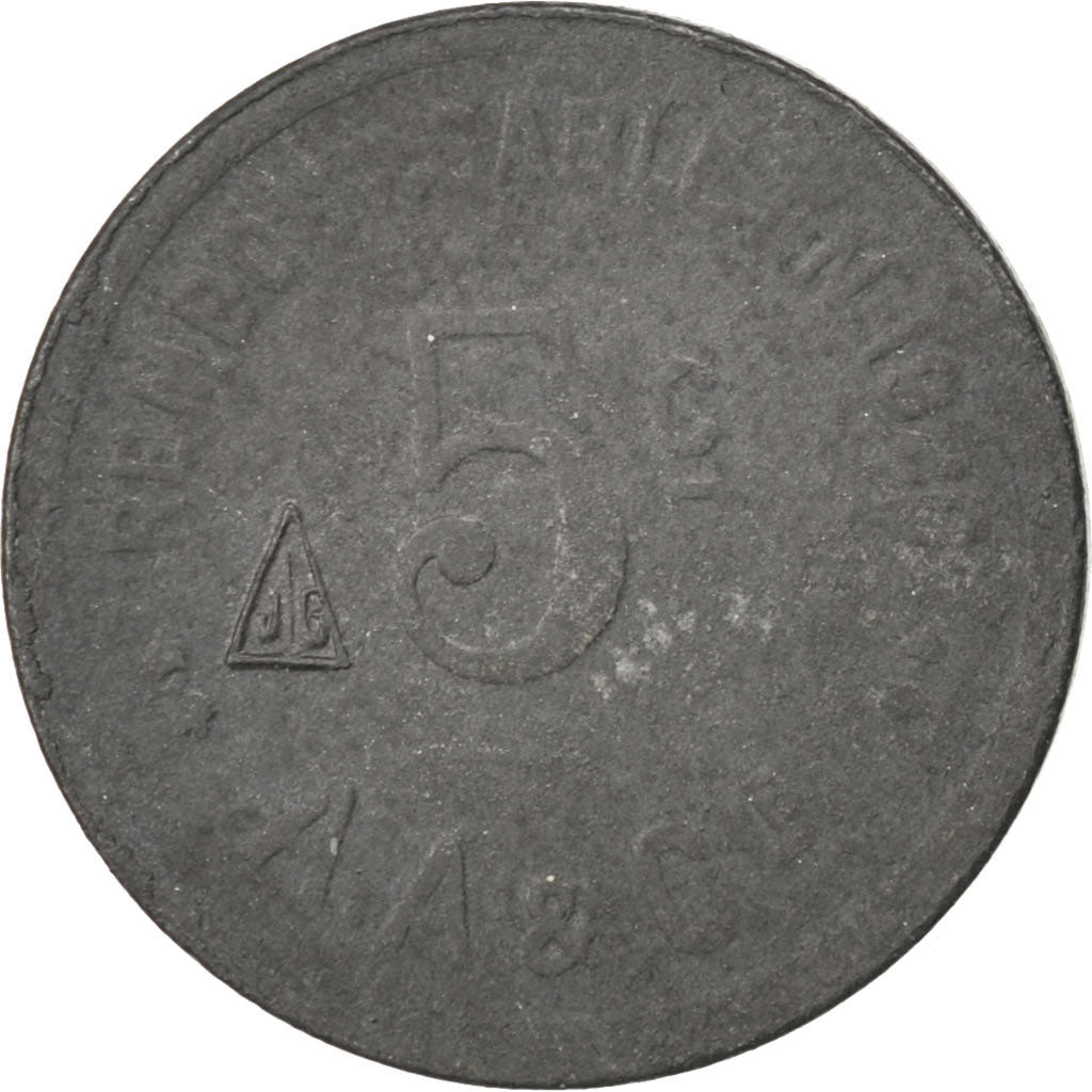France, 5 Centimes, 1917, VF(20-25), Zinc, Elie #10.1a, 1.87