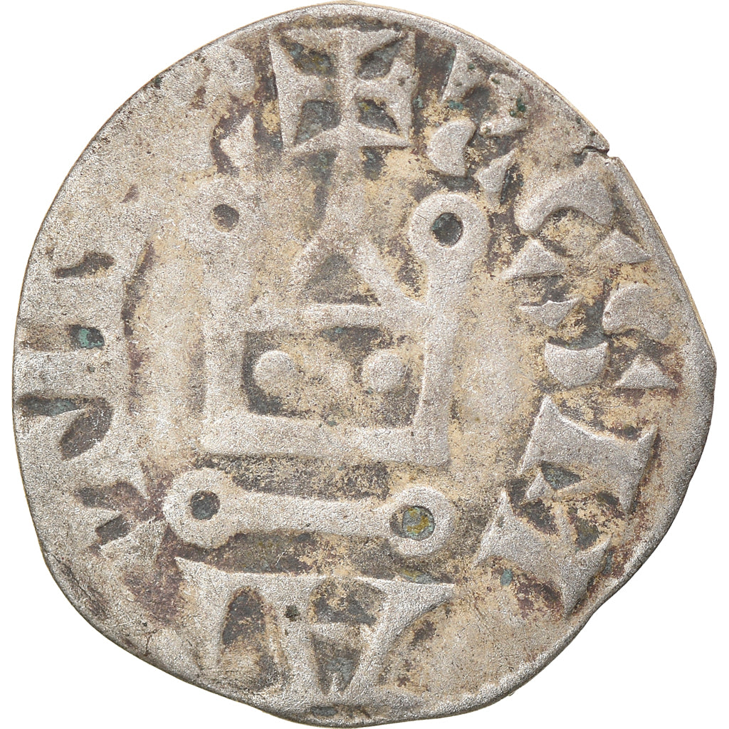 Moneta, Francia, Touraine, Denier, 1150-1200, Saint-Martin de Tours, B+