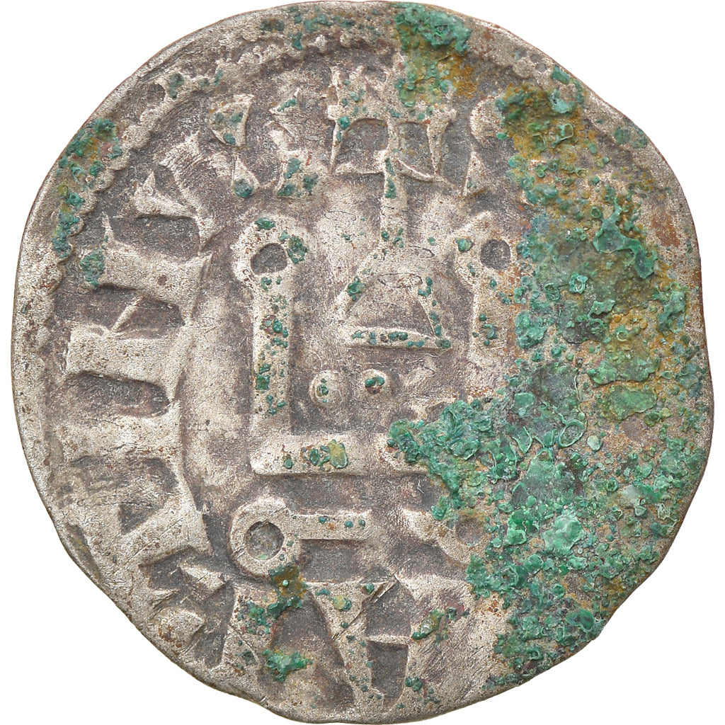 Moneda, Francia, Touraine, Denier, 1150-1200, Saint-Martin de Tours, BC+, Plata