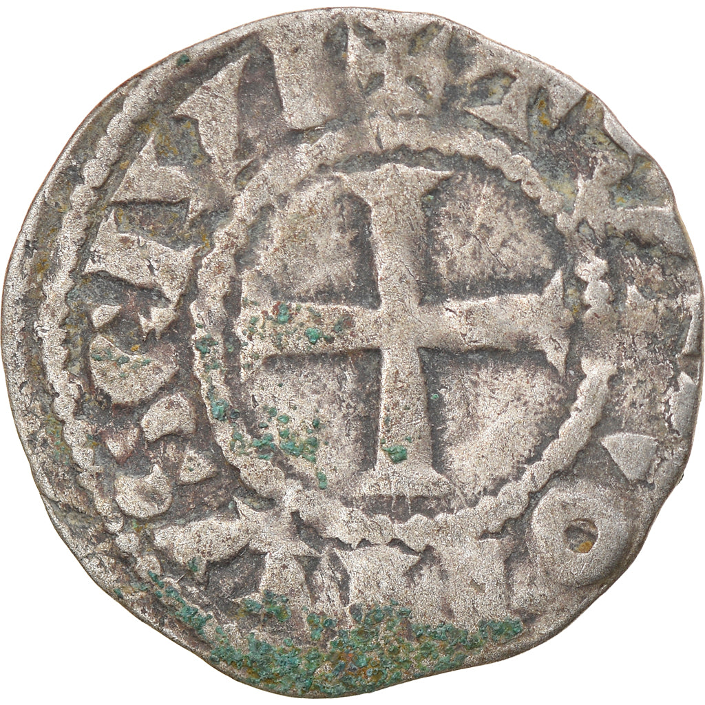 Moneda, Francia, Touraine, Denier, 1150-1200, Saint-Martin de Tours, BC+, Plata
