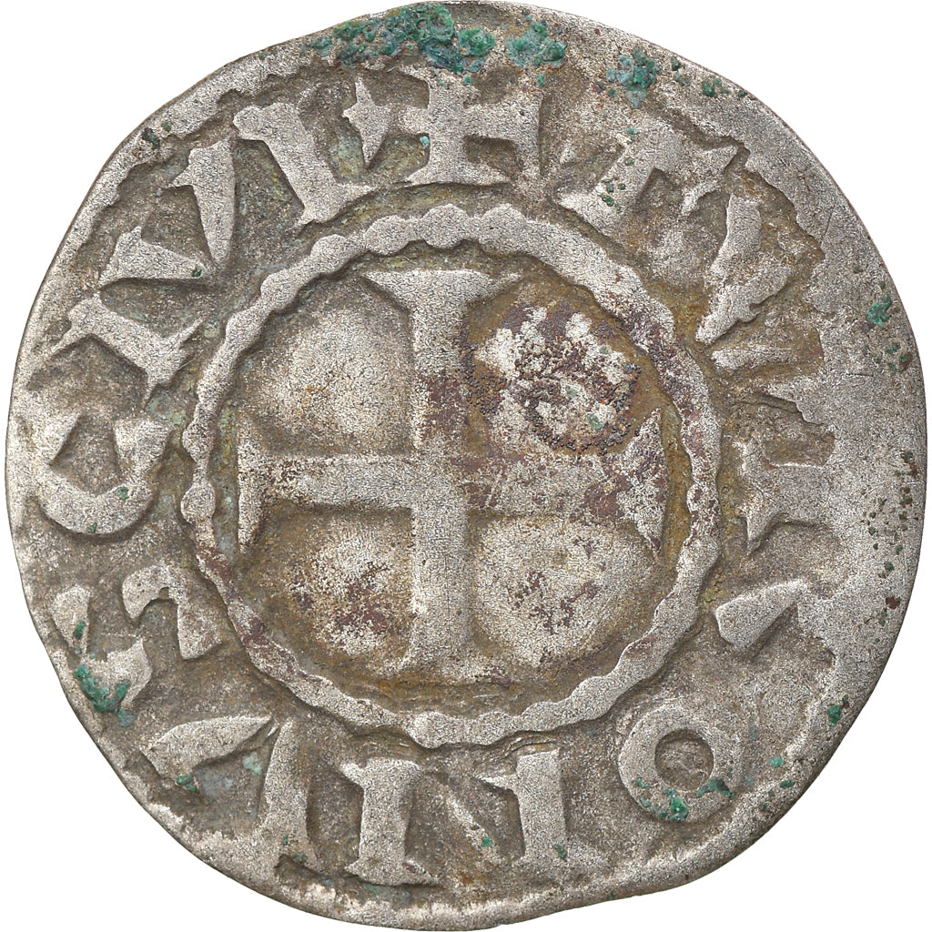 Moeda, França, Touraine, Denier, 1150-1200, Saint-Martin de Tours, VF(20-25)