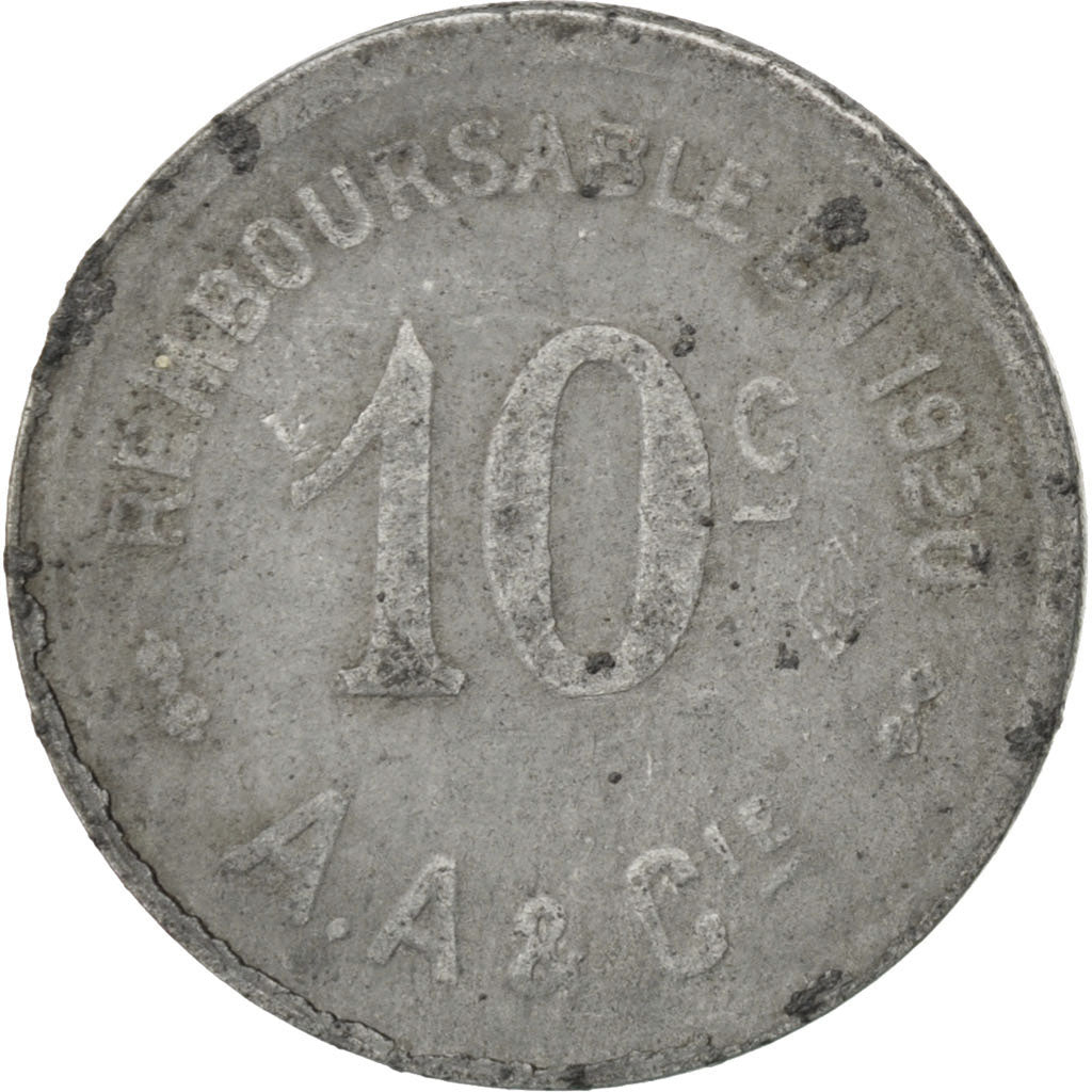 Francia, 10 Centimes, 1917, MB, Zinco, Elie:10.2a