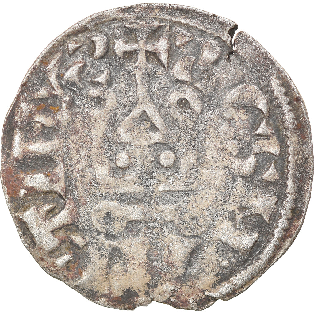 Moneta, Francja, Touraine, Denier, 1150-1200, Saint-Martin de Tours, VF(20-25)