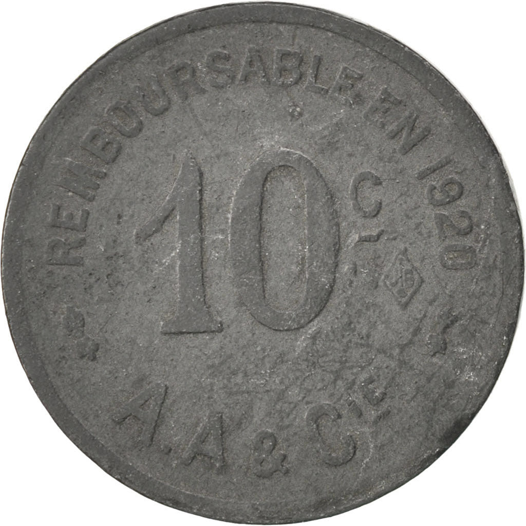 France, 10 Centimes, 1917, VF(30-35), Zinc, Elie #10.2a, 2.52