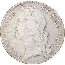 Moneta, Francja, Louis XV, Écu au bandeau, Ecu, 1744, Nantes, VF(30-35)