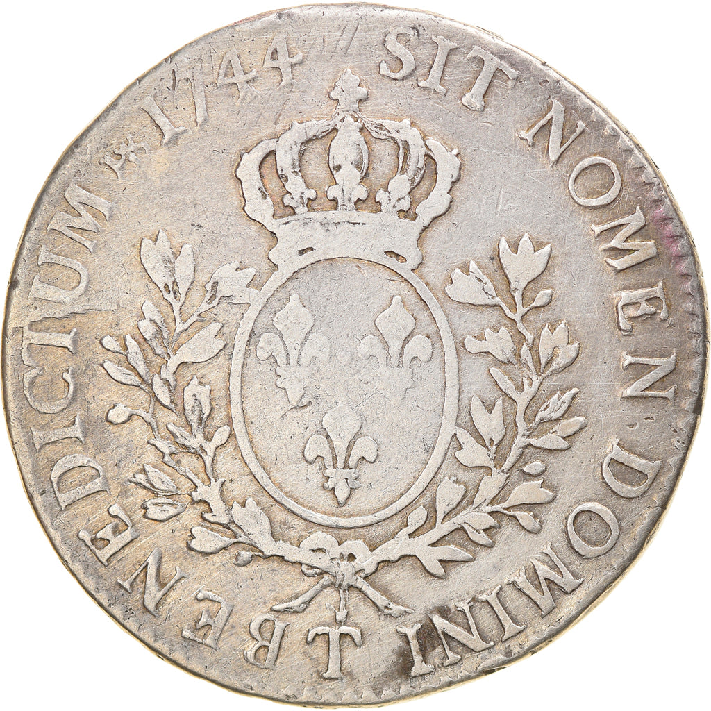 Moneta, Francja, Louis XV, Écu au bandeau, Ecu, 1744, Nantes, VF(30-35)