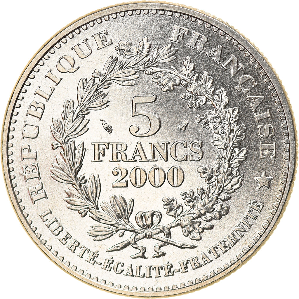 Moneta, Francia, Denier de Charlemagne, 5 Francs, 2000, Paris, SPL+, Nichel