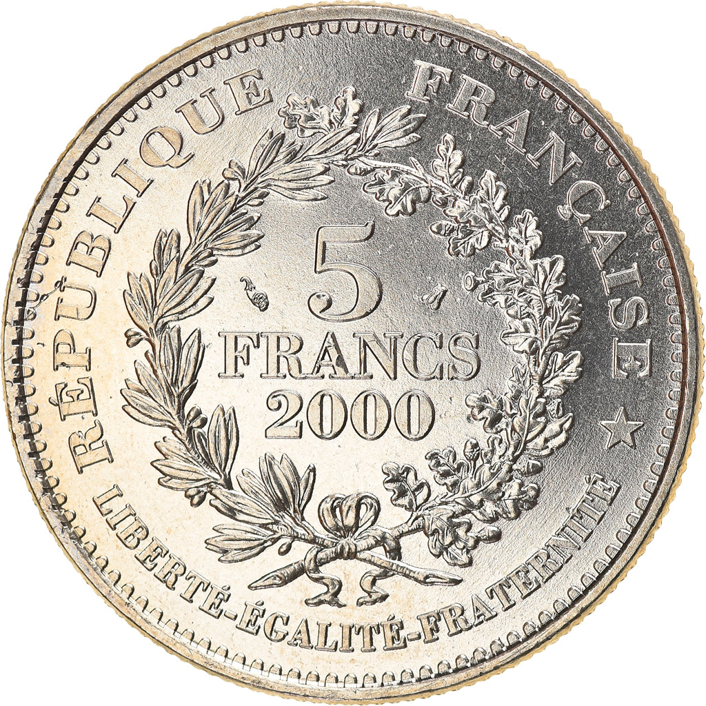 Moeda, França, Marianne de la III République, 5 Francs, 2000, Paris, MS(64)