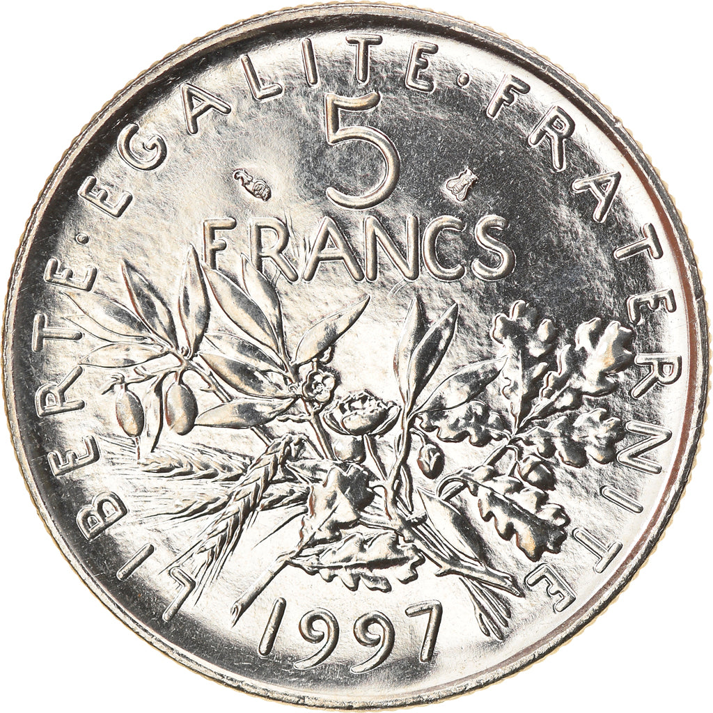 Coin, France, Semeuse, 5 Francs, 1997, Paris, MS(64), Nickel Clad Copper-Nickel