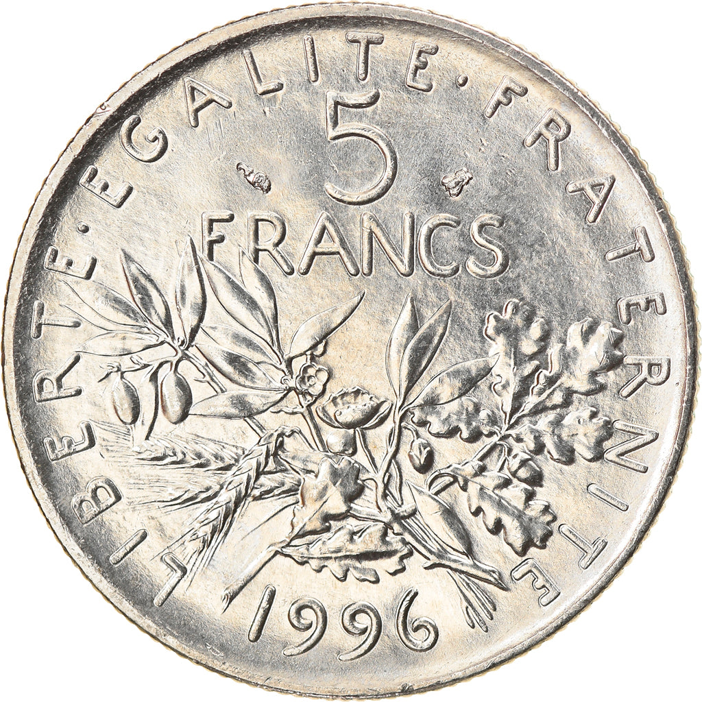 Coin, France, Semeuse, 5 Francs, 1996, Paris, MS(64), Nickel Clad Copper-Nickel