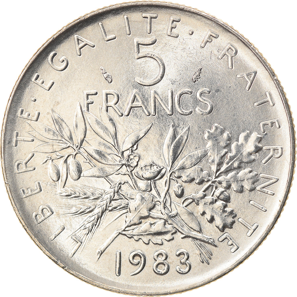 Moneda, Francia, Semeuse, 5 Francs, 1983, Paris, SC+, Níquel recubierto de