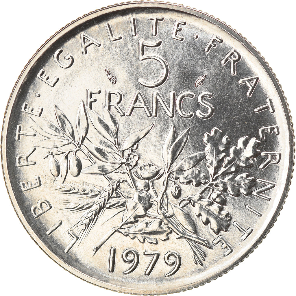 Münze, Frankreich, Semeuse, 5 Francs, 1979, Paris, UNZ+, Nickel Clad