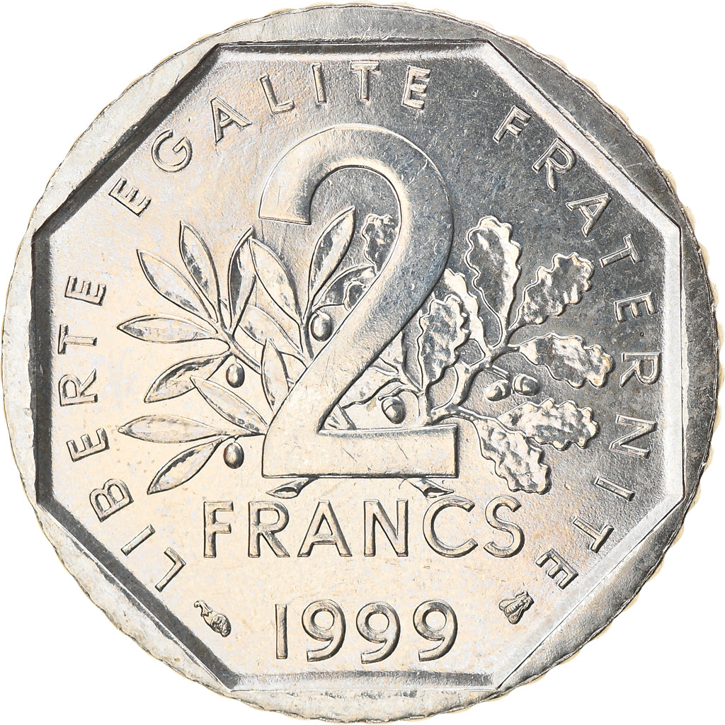 Moneta, Francia, Semeuse, 2 Francs, 1999, Paris, SPL+, Nichel, KM:942.1