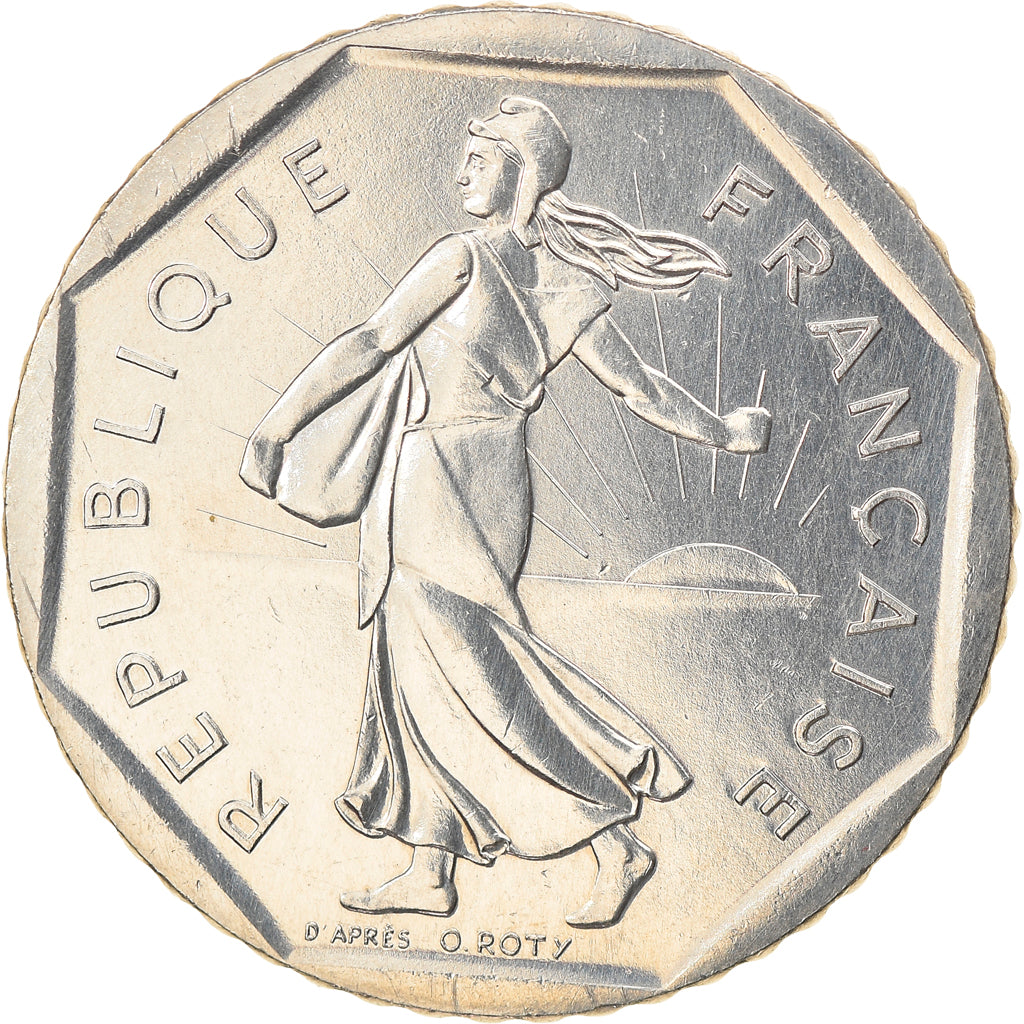 Munten, Frankrijk, Semeuse, 2 Francs, 1990, Paris, UNC, Nickel, KM:942.1
