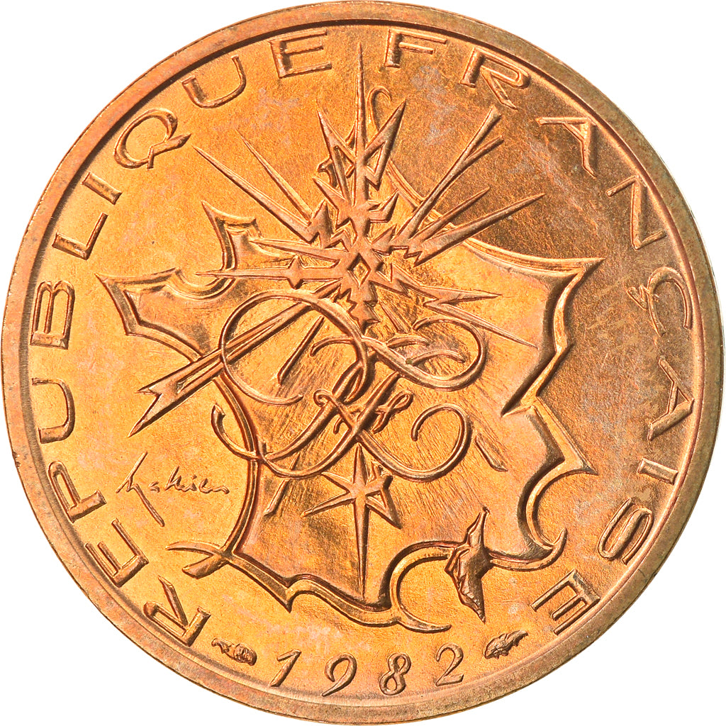 Moneta, Francia, Mathieu, 10 Francs, 1982, Paris, SPL+, Nichel-ottone, KM:940