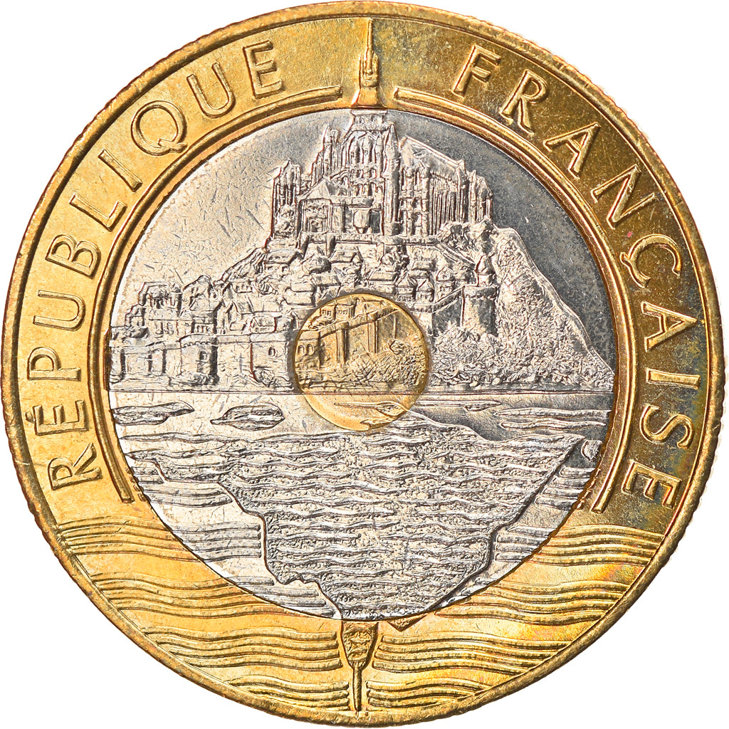 Moneta, Francja, Mont Saint Michel, 20 Francs, 1997, MS(64), Trójmetaliczny