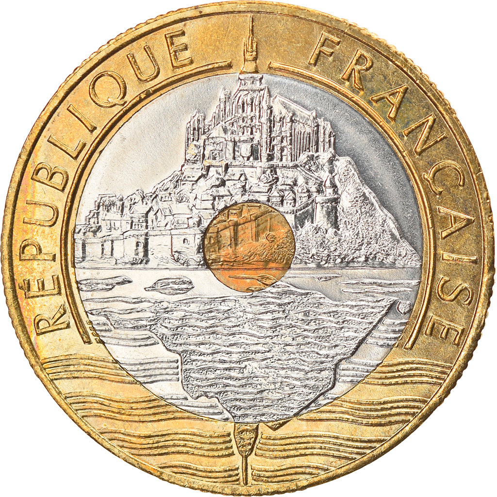 Munten, Frankrijk, Mont Saint Michel, 20 Francs, 1996, Paris, UNC, Tri-Metallic