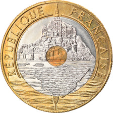 Munten, Frankrijk, Mont Saint Michel, 20 Francs, 1996, Paris, UNC, Tri-Metallic