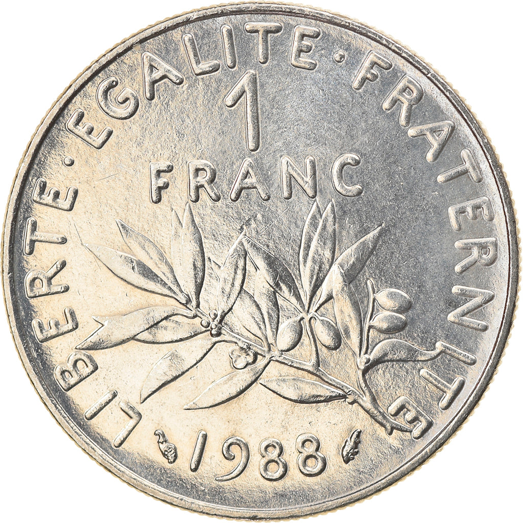 Moneta, Francia, Semeuse, Franc, 1988, Paris, SPL+, Nichel, KM:925.1