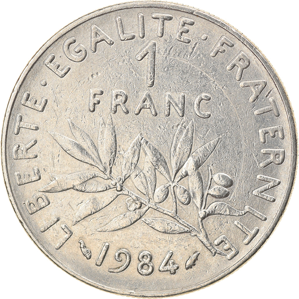Moneta, Francia, Semeuse, Franc, 1984, Paris, BB, Nichel, KM:925.1, Gadoury:474