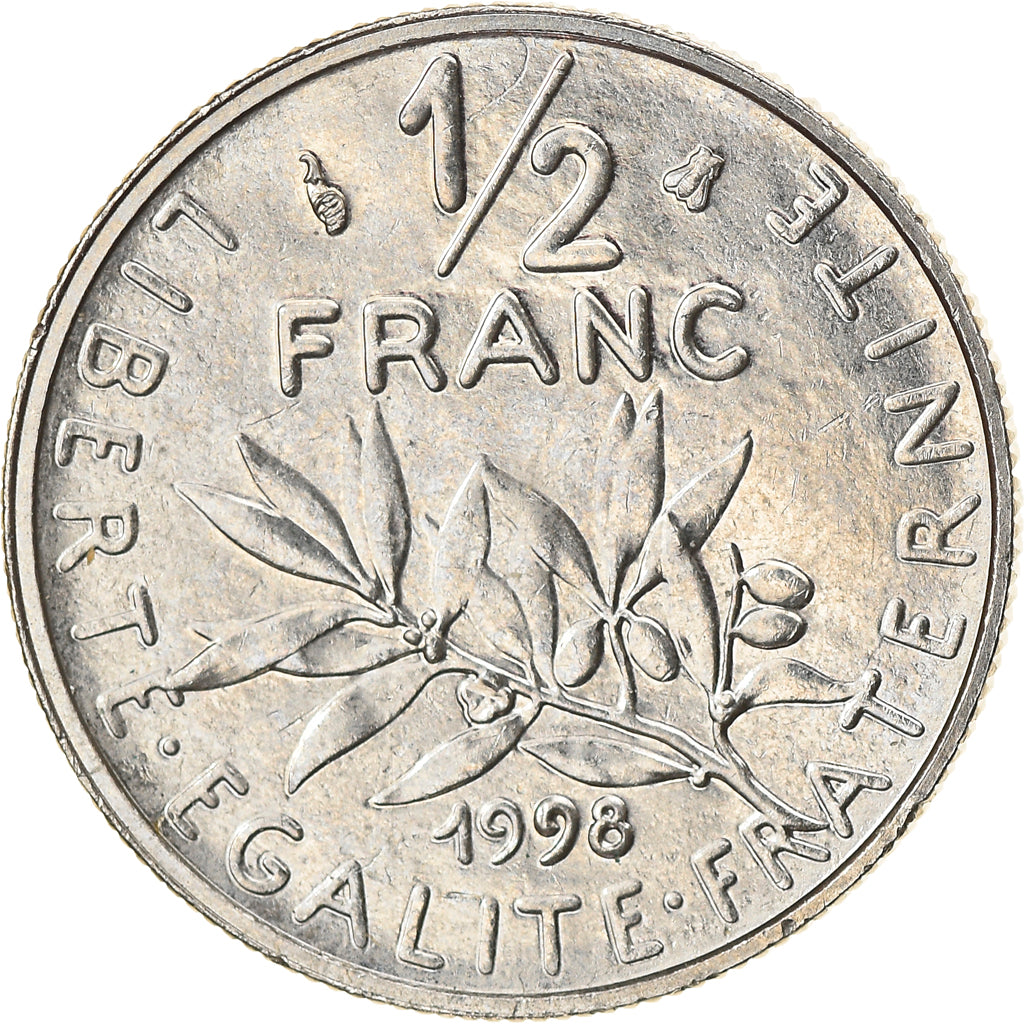 Monnaie, France, Semeuse, 1/2 Franc, 1998, Paris, SPL+, Nickel, Gadoury:429