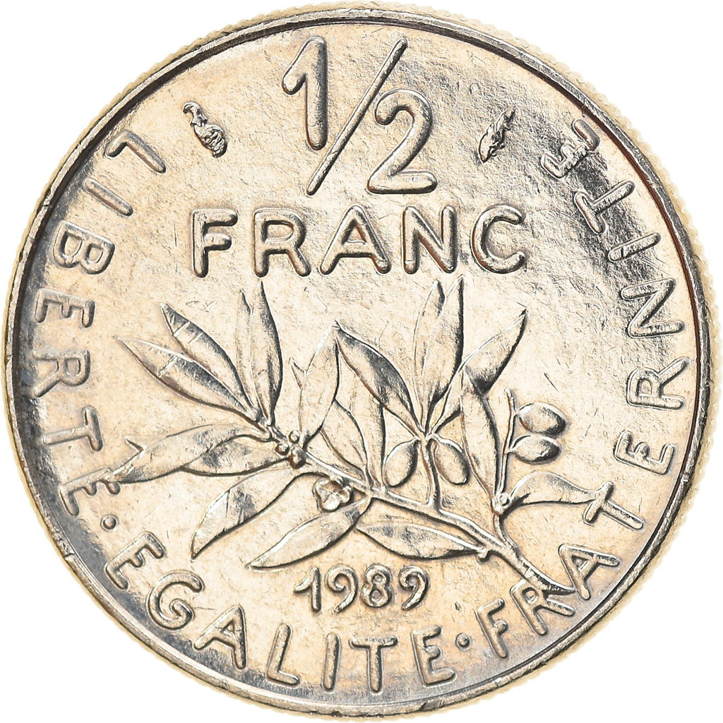 Münze, Frankreich, Semeuse, 1/2 Franc, 1989, Paris, UNZ+, Nickel, KM:931.1
