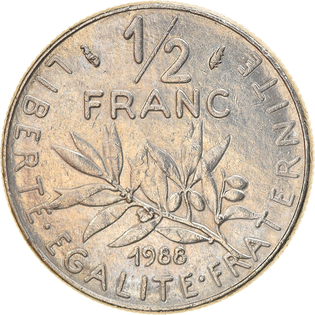 Moneta, Francia, Semeuse, 1/2 Franc, 1988, Paris, SPL, Nichel, KM:931.1