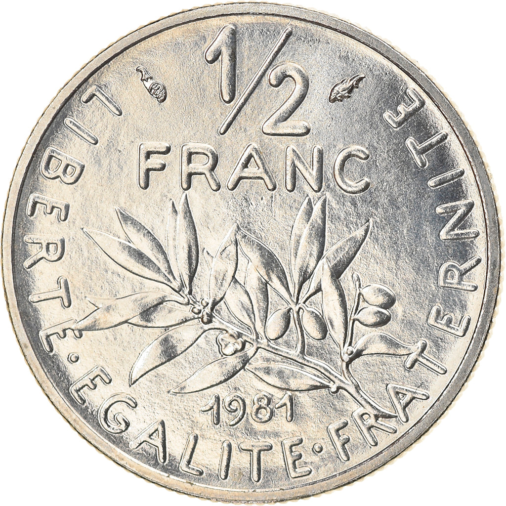 Moneda, Francia, Semeuse, 1/2 Franc, 1981, Paris, SC+, Níquel, KM:931.1