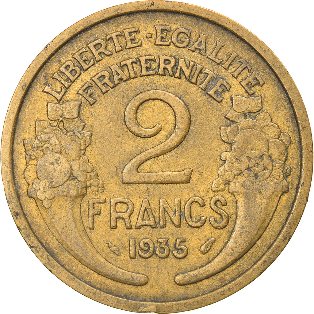 Moneta, Francia, Morlon, 2 Francs, 1935, BB, Alluminio-bronzo, KM:886