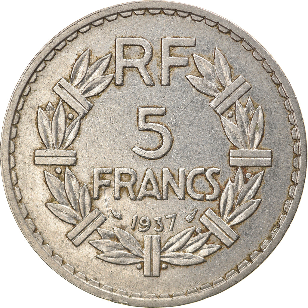 Coin, France, Lavrillier, 5 Francs, 1937, Paris, EF(40-45), Nickel, KM:888, Le
