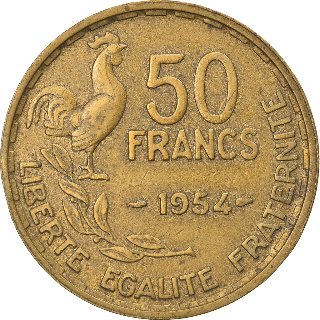 Münze, Frankreich, Guiraud, 50 Francs, 1954, Paris, S+, Aluminum-Bronze
