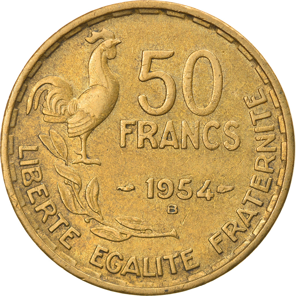 Munten, Frankrijk, Guiraud, 50 Francs, 1954, Beaumont - Le Roger, ZF+