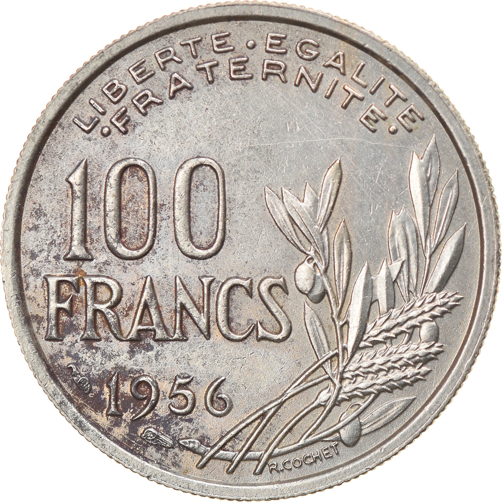Moneta, Francia, Cochet, 100 Francs, 1956, Paris, BB, Rame-nichel, KM:919.1