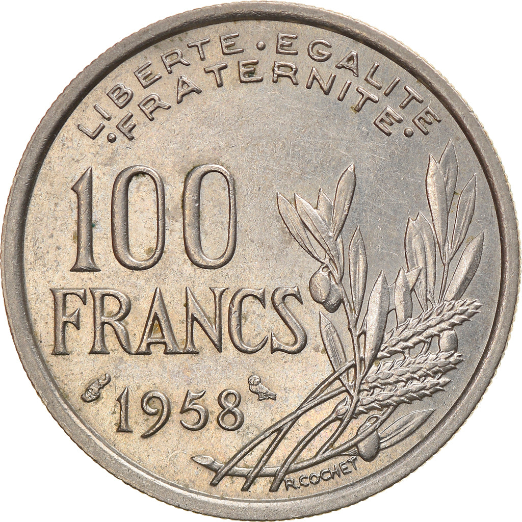 Moneta, Francia, Cochet, 100 Francs, 1958, Paris, Chouette, BB+, Rame-nichel