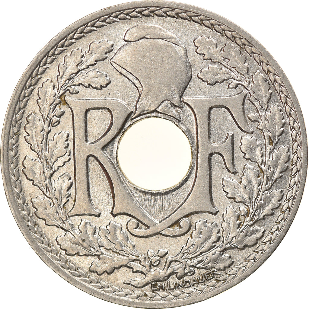 Moneta, Francja, Lindauer, 25 Centimes, 1917, AU(55-58), Nikiel, KM:867