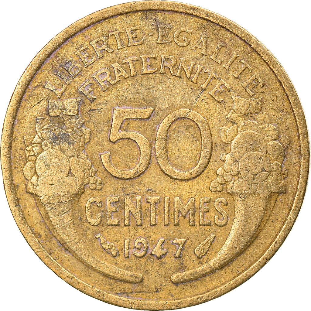 Moneta, Francia, Morlon, 50 Centimes, 1947, Paris, MB, Alluminio-bronzo