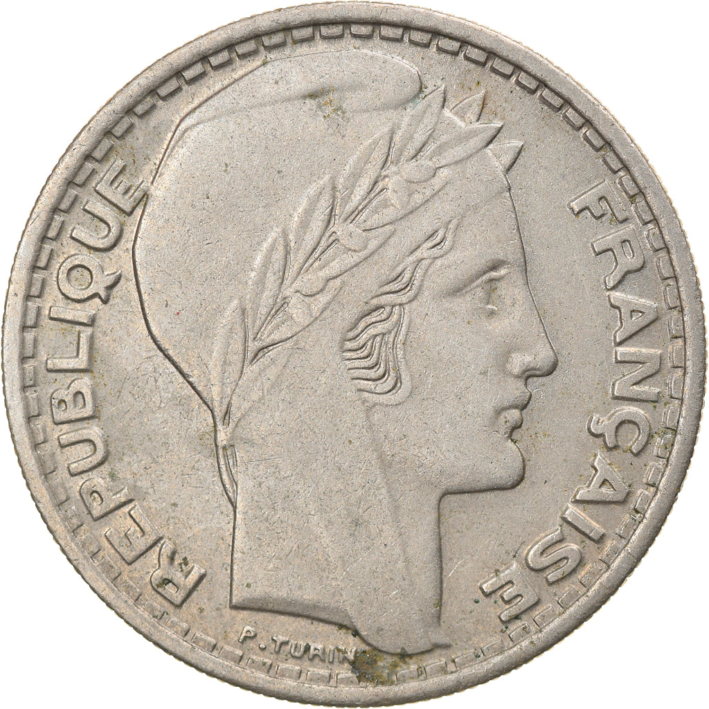 Moneta, Francia, Turin, 10 Francs, 1946, Beaumont - Le Roger, Rameaux longs