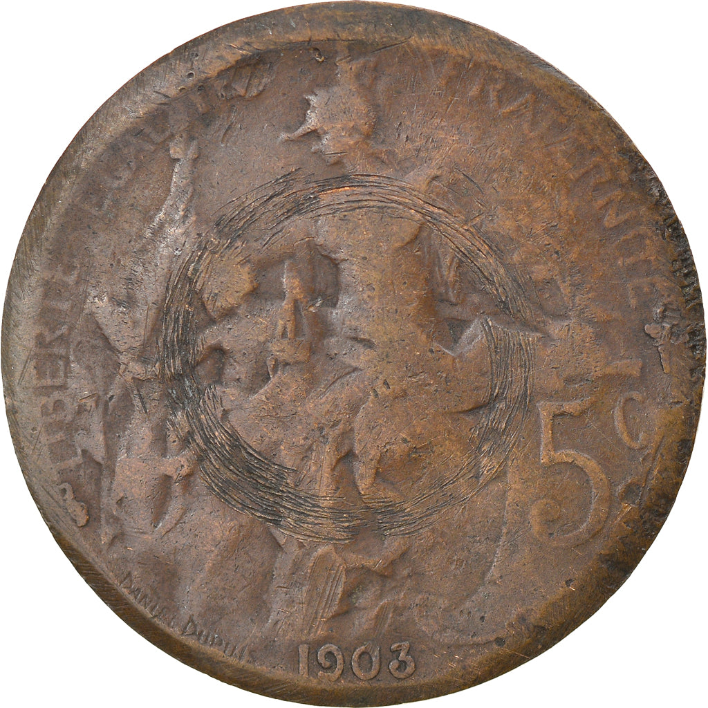 Coin, France, Dupuis, 5 Centimes, 1903, Paris, VG(8-10), Bronze, KM:842