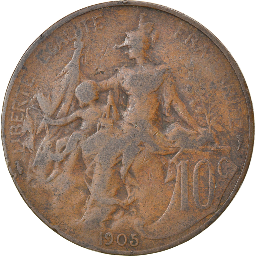 Munten, Frankrijk, Dupuis, 10 Centimes, 1905, Paris, ZG+, Bronze, KM:843